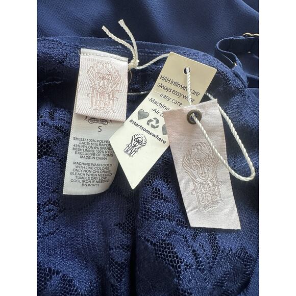 NWT We Are HAH Size Small Navy Long Sleeve Bodysuit - Picture 7 of 7